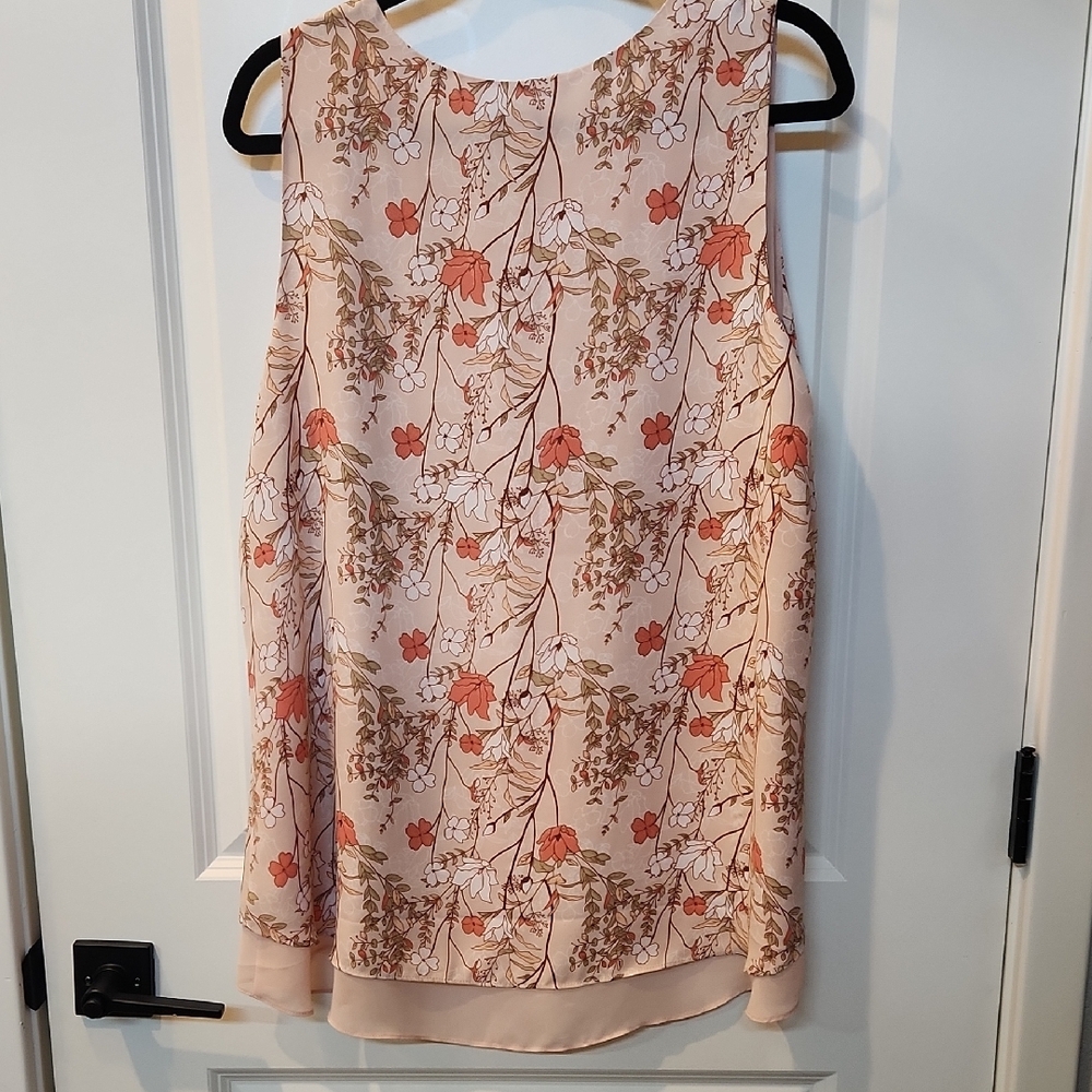 Vintage 1946 Pink Floral Sleeveless Tank Top Size Large - Picture 5 of 5